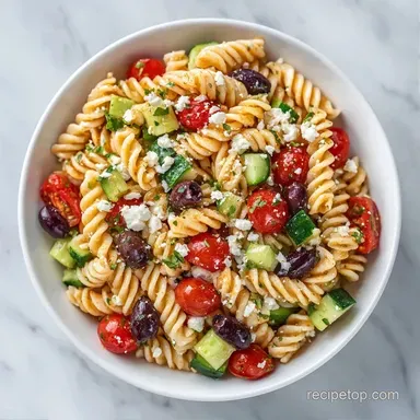 Feta Greek Pasta Salad for 8 Servings Recipe Card