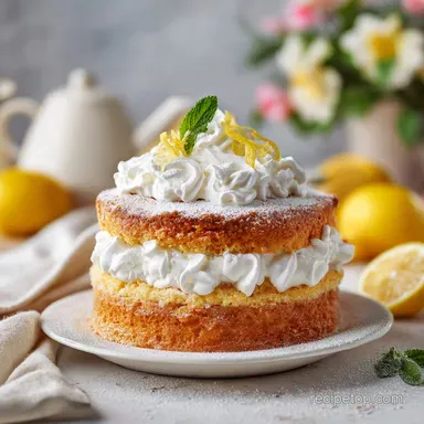 Fluffy Lemon Cake Recipe with Whipped Cream in 50 Minutes