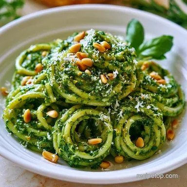 Fresh Basil Pesto Pasta in 15 Minutes Recipe Card