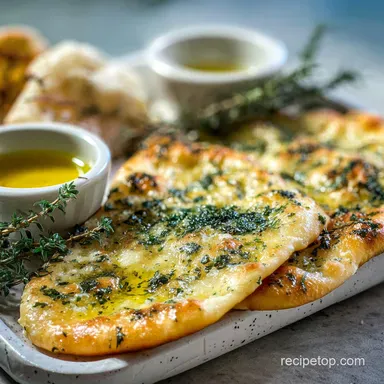 Garlic and Butter Flatbread Recipe in 20 Minutes Recipe Card