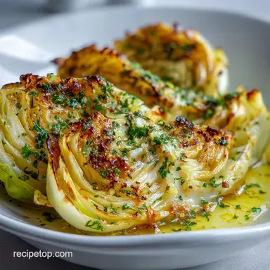 Garlic Butter Roasted Cabbage Recipe for 4 Servings