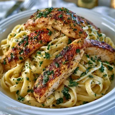 One-Pan Garlic Parmesan Chicken Pasta Recipe Card