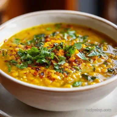 Anti-Inflammatory Golden Lemon Lentil Soup with Turmeric for 4