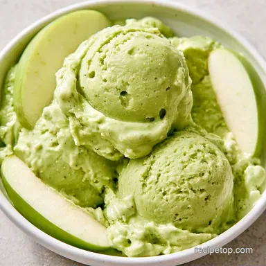 Green Apple Ice Cream for 6 Servings Recipe Card