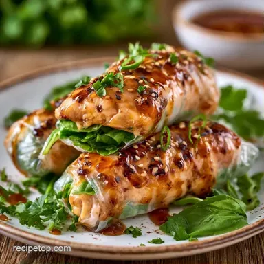 Rice Paper Rolls with Lemongrass Chicken Recipe Card