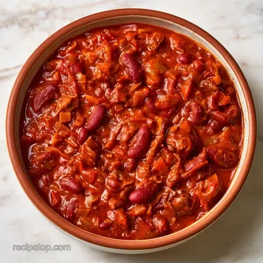 Campfire Chili for 8 Servings Recipe Card