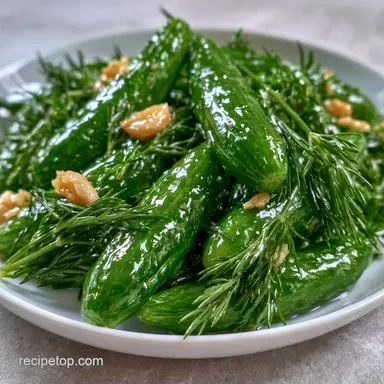 Homemade Garlic Pickle Spears with Dill