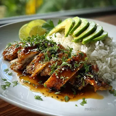 Honey Lime Chicken Avocado Rice Recipe for 4 Recipe Card