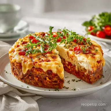 Italian Deli Torte with Deli Meats and Cheeses for 12 Servings Recipe Card