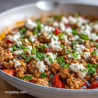 Mediterranean Keto Ground Chicken Skillet Recipe for 4