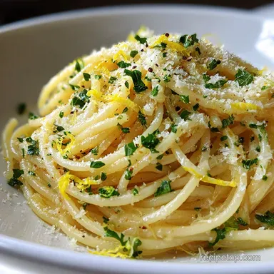 Lemon Garlic Spaghetti Dish with Parmesan in 20 Minutes Recipe Card