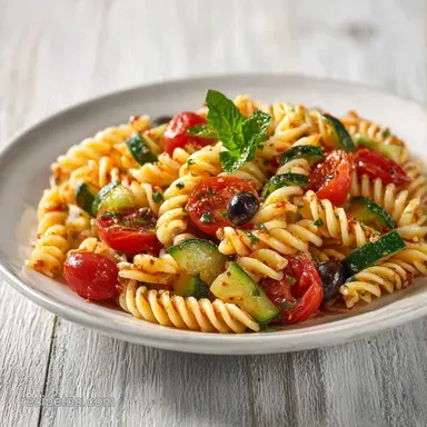 Lemon Herb Pasta Salad with Chickpeas Recipe Card