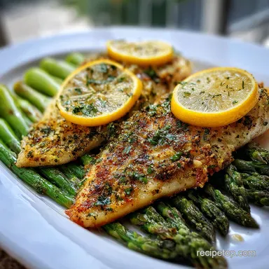 Quick Lemon Herb Baked Tilapia with Asparagus and Garlic in 22 Minutes Recipe Card