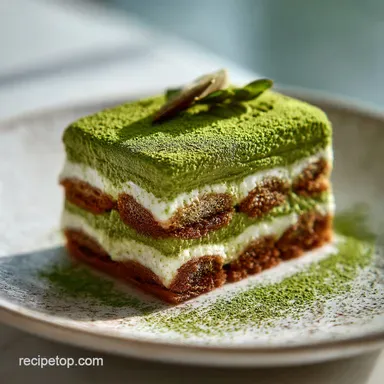 Matcha Tiramisu Recipe with Mascarpone for 8 Servings Recipe Card