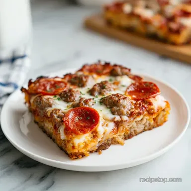 Meat Lovers Pizza Casserole with Italian Sausage in 50 Minutes Recipe Card