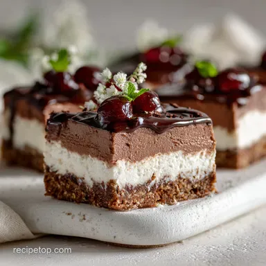 Quick No Bake Chocolate Cheesecake Bars: No-Bake Method Recipe Card