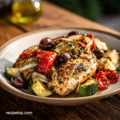 One Pan Mediterranean Chicken Recipe for 4 Servings