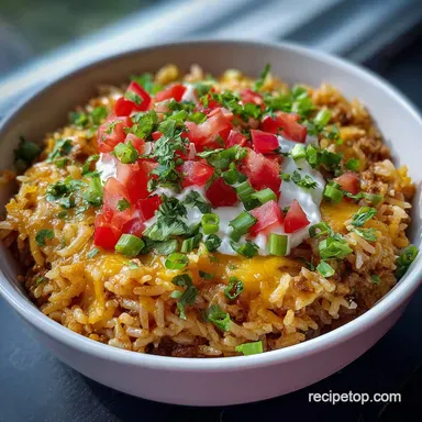 One Pot Taco Rice Recipe for Delicious Family Dinner in 30 Minutes Recipe Card