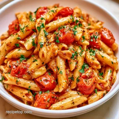 Pasta With Cherry Tomatoes in 20 Minutes Recipe Card