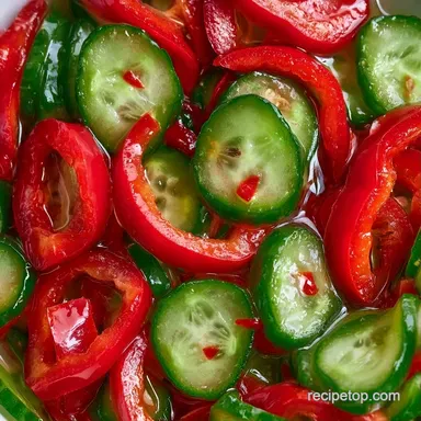 Pickled Peppers Cucumbers for Meal Prep Recipe Card