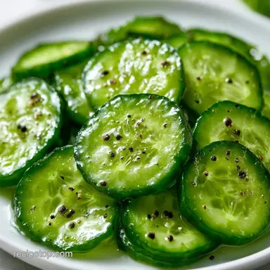 Quick Vinegar Pickles for 8 Servings Recipe Card