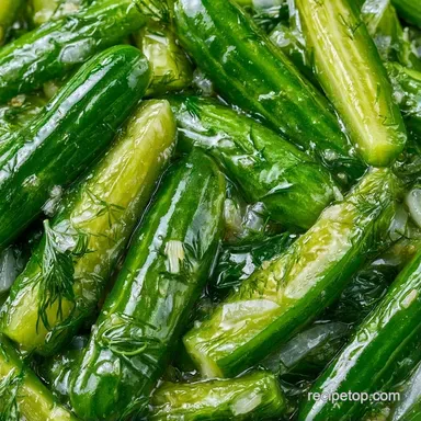 Refrigerator Dill Pickles with Onion Recipe Card