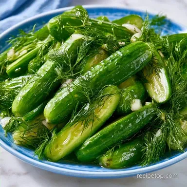 Refrigerator Dill Pickles with Onion
