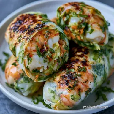 Rice Paper Egg Rolls with Shrimp Recipe Card