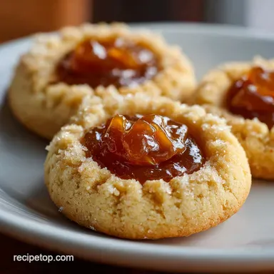 Salted Caramel Thumbprint Cookies: Velvety and Golden Baked Recipe Card