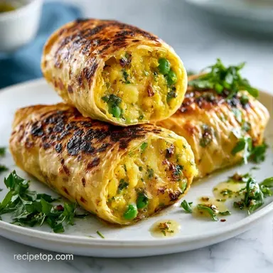 Samosa Rice Paper Rolls in 45 Minutes Recipe Card