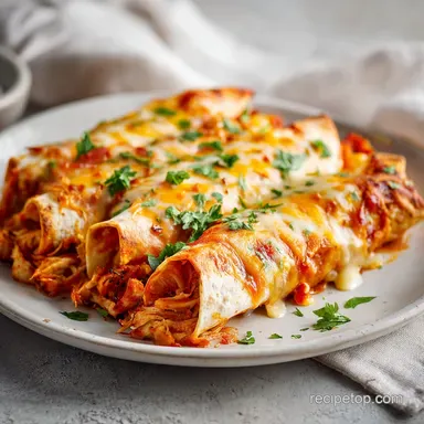 Shredded Chicken Enchiladas in 60 Minutes Recipe Card