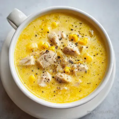 Slow Cooker Chicken Corn Chowder for 8 Recipe Card