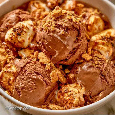 Smores Ice Cream for 6 Servings Recipe Card