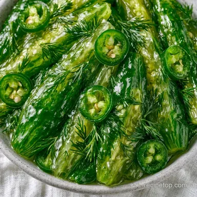 Spicy Pickle Spears with Jalapenos Recipe Card