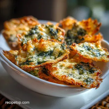 Spinach Dip Cheese Crisps Recipe in 18 Minutes