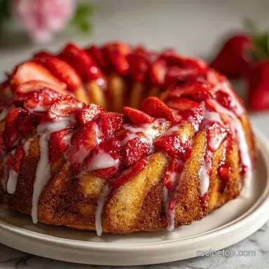 Strawberry Honeybun Cake Recipe Delicious Dessert in 20 Minutes Recipe Card