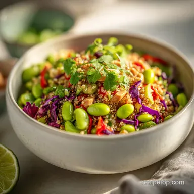Crunchy Thai Quinoa Salad with Peanut Dressing and Edamame: Meal Prep