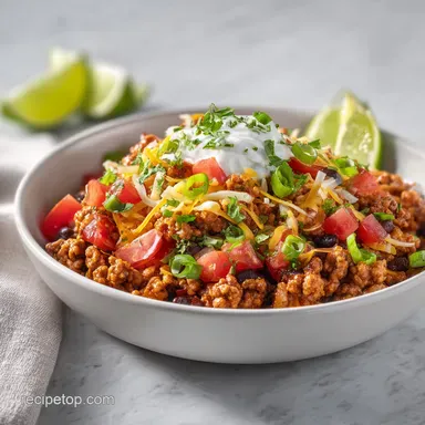 Ground Turkey Taco Skillet Recipe in 25 Mins Recipe Card