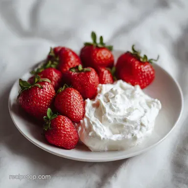 Valentine Strawberry Dessert Dip No-Bake Recipe Card