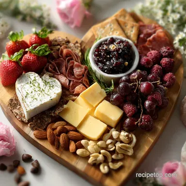 Small Valentines Charcuterie Board with 5 Steps to Romance in 20 Minutes Recipe Card