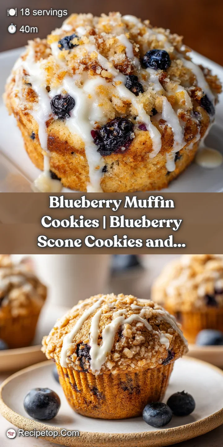Close-up of a glistening blueberry muffin cookie, revealing a tender crumb and sweet, crumbly topping.