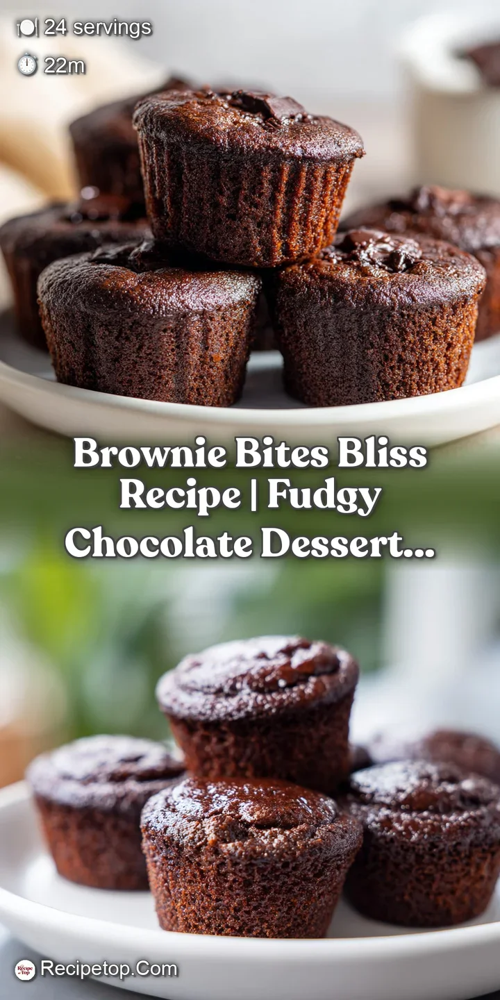 Close-up of a decadent brownie bite: deep, rich color, fudgy texture, and visible melted chocolate chunks, promising a swe...