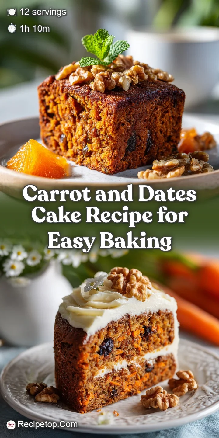 Close-up of carrot cake revealing moist crumb with flecks of dates. Rich, creamy frosting; a tempting, warmly lit dessert ...