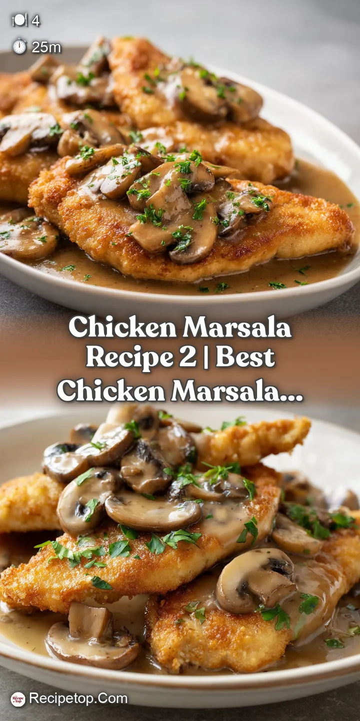 Close-up of succulent chicken breast drenched in a shimmering brown mushroom sauce with tender sliced mushrooms.