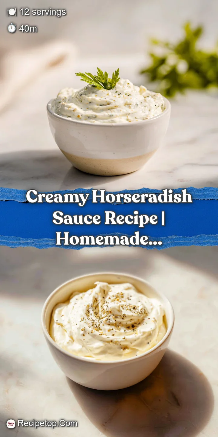 Close-up of creamy horseradish sauce with a slightly glossy sheen, showing its velvety texture and delicate specks.