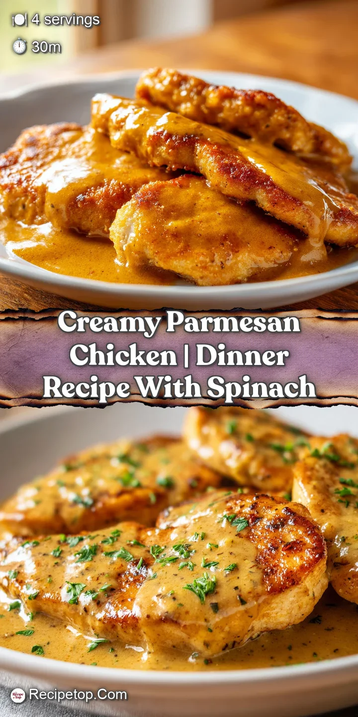 Macro shot of a juicy chicken breast coated in a glossy, pale gold cream sauce with visible specks of black pepper.