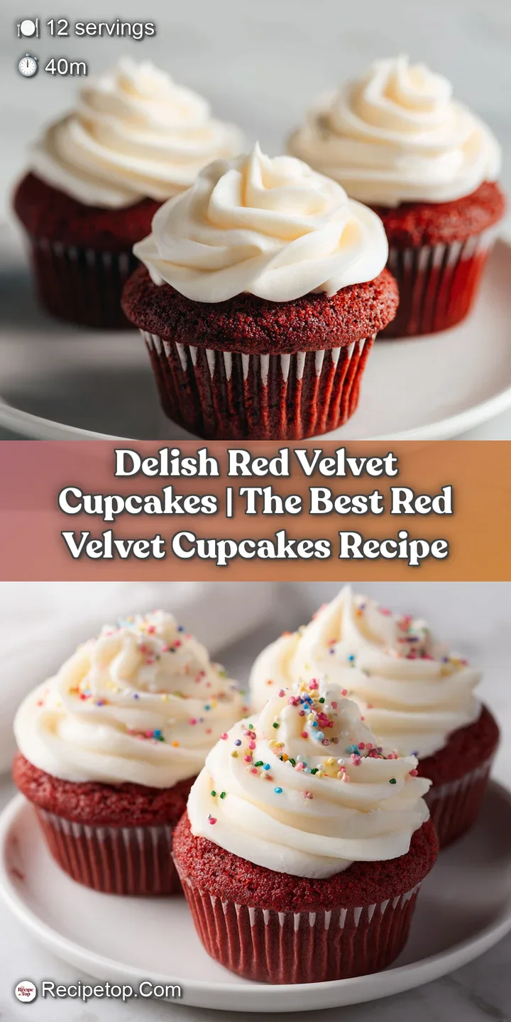 Close-up of a moist red velvet cupcake, revealing its deep crimson crumb and luscious cream cheese frosting.