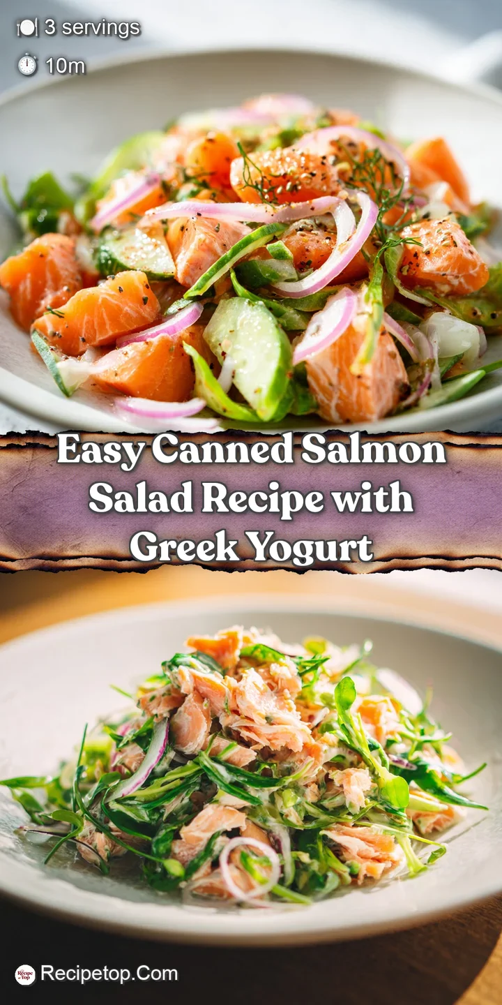 Close-up of salmon salad showing the tender texture of the salmon and the vibrant green of the dill. Creamy, fresh, and in...