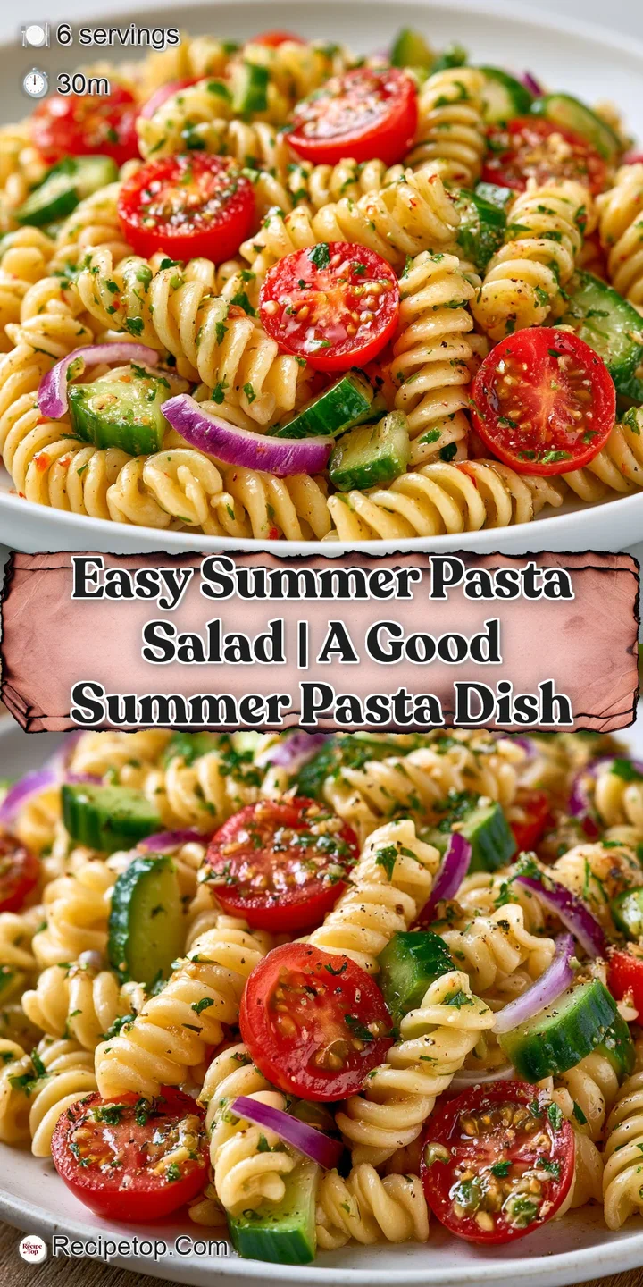 Close-up of glossy pasta spirals coated in dressing with juicy red tomato halves and bright green parsley.