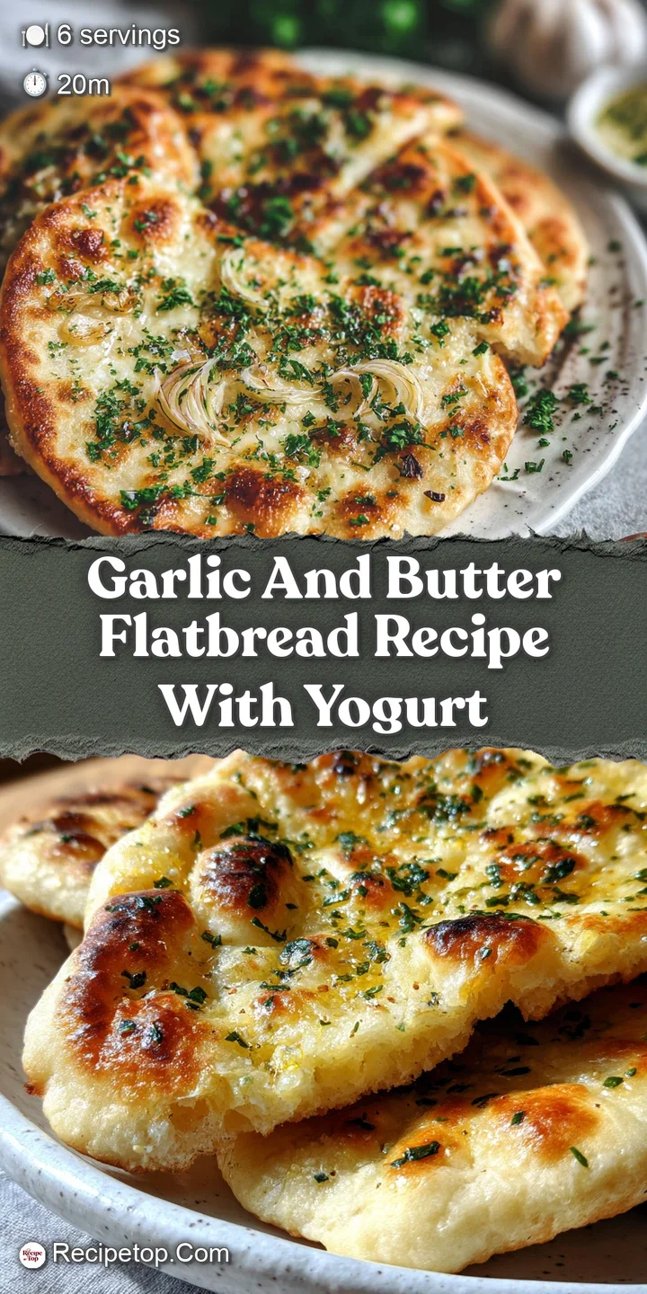 Close-up captures the flatbread's bubbled, golden crust, saturated with flavorful butter and garlic, tempting the taste buds.